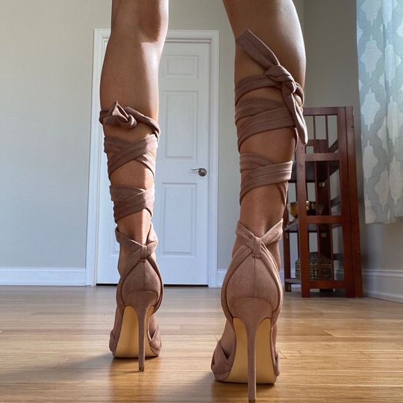SOLD. FashionNova ribbon wrap heels - Picture 3 of 8